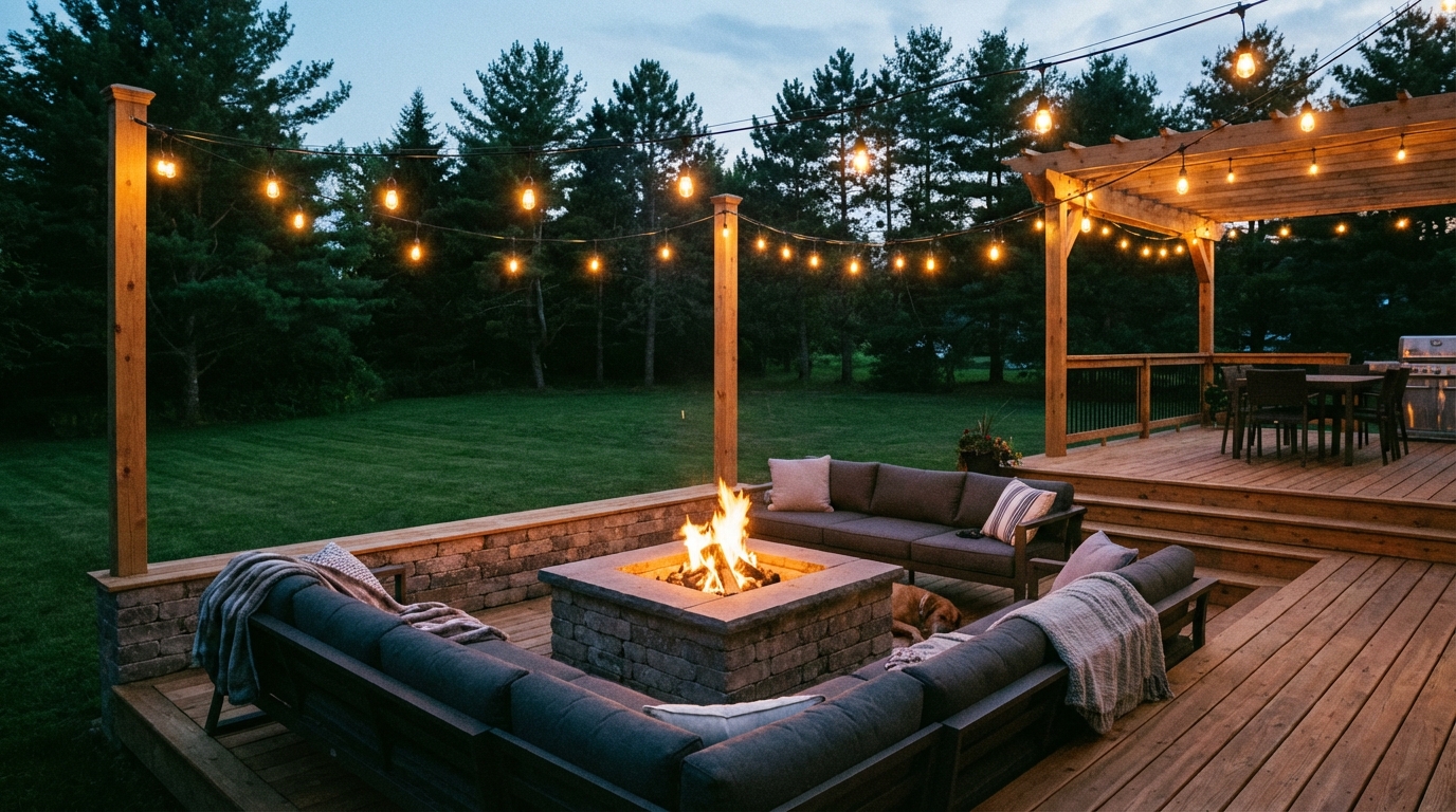 Custom deck and outdoor living space